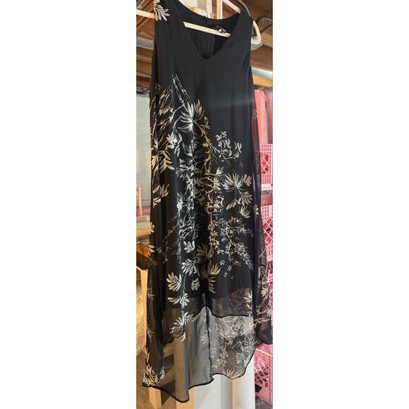Karen Kane Dresses & Skirts - Karen Kane Women’s Black Floral High Low Chiffon Dress Sleeveless Layered Size M